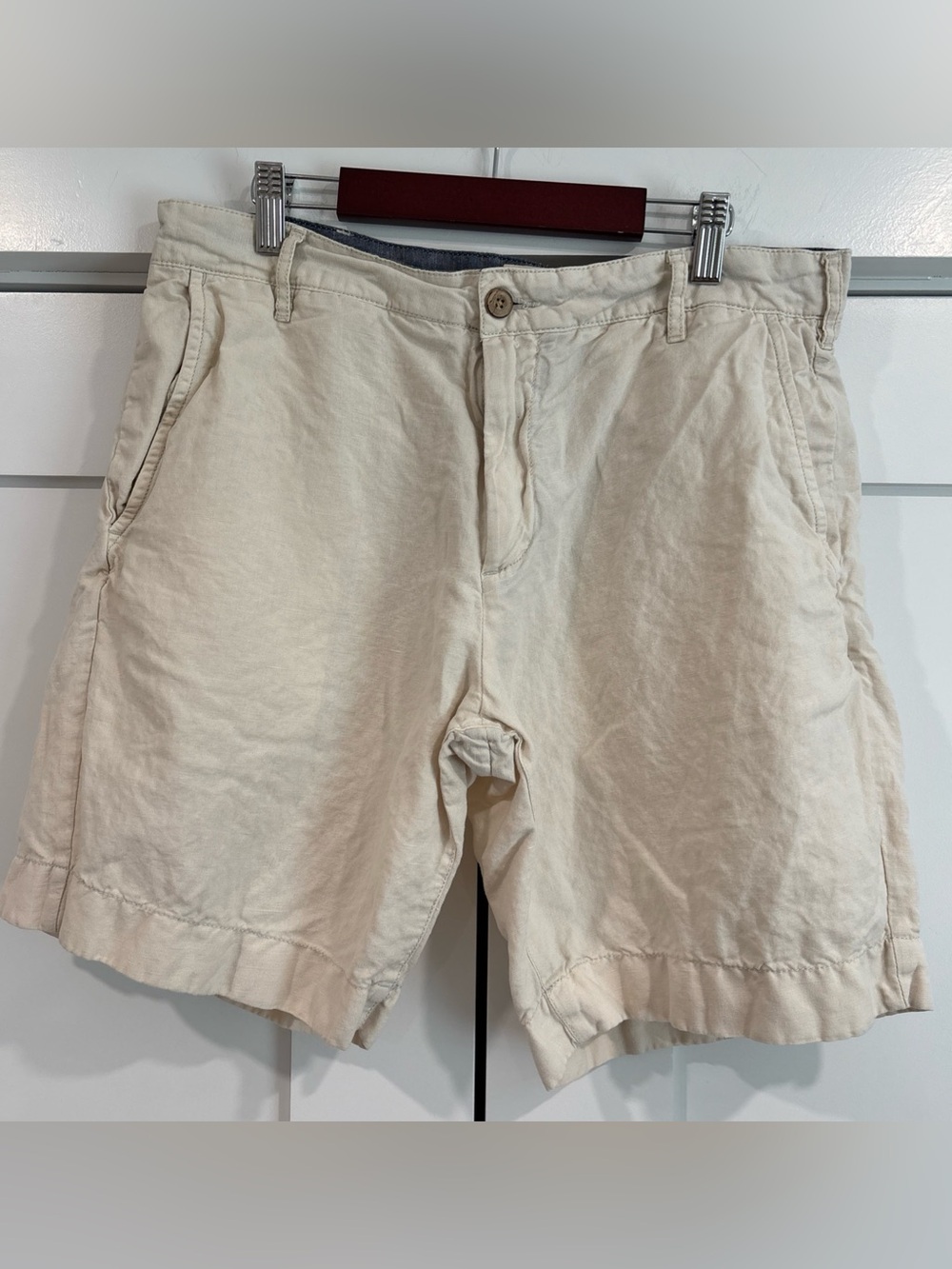 Faherty Malibu Shorts Mens 31 Tan Chino Linen Blend Summer Resort Preppy Casual